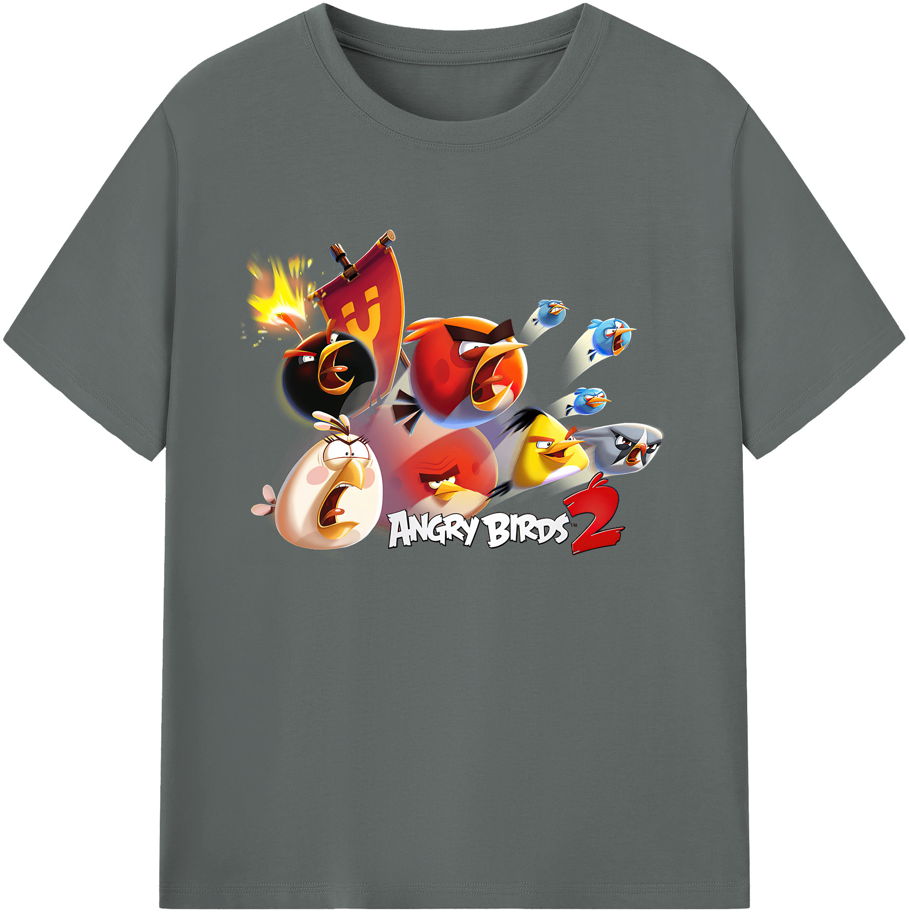 （画像用） Angry Birds アングリーバード 綿100％ メンズ半袖Tシャツ｜肌触りやわらか＆通気性